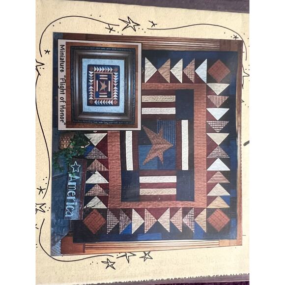 quilt pattern flag farm quilt flight of honor miniature and wall hanging - Picture 2 of 6